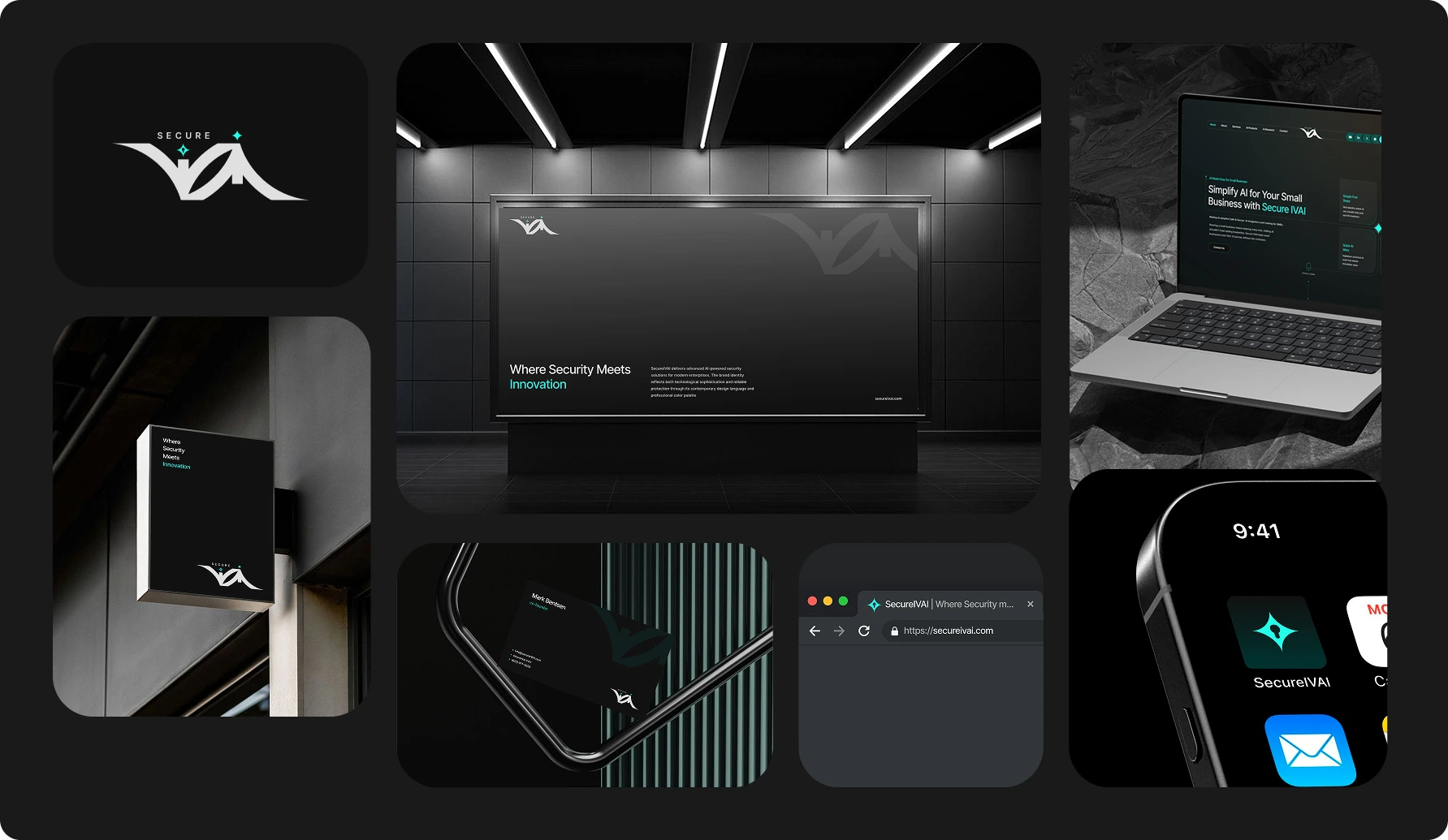 Charte graphique SecureIVAI, construction du logo, système de couleurs, maquettes